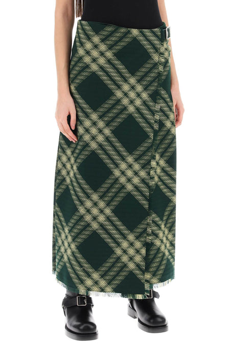 BURBERRY Women's Multicolor Wool Twill Maxi Kilt for SS24
