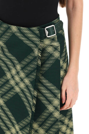 BURBERRY Women's Multicolor Wool Twill Maxi Kilt for SS24