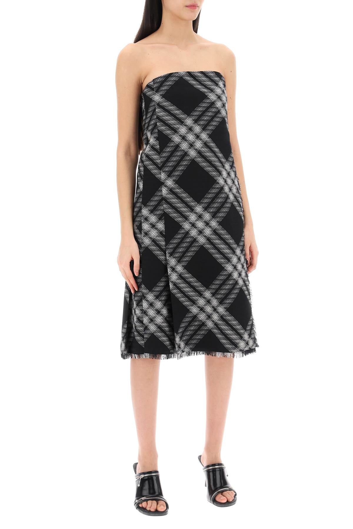 BURBERRY Multicolor Checkered Midi Dress by a Popular Designer