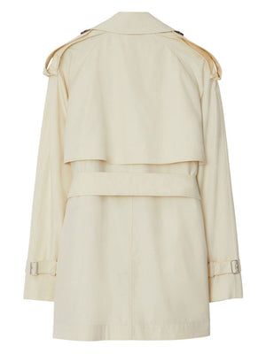 BURBERRY White Short Trench Jacket for Women