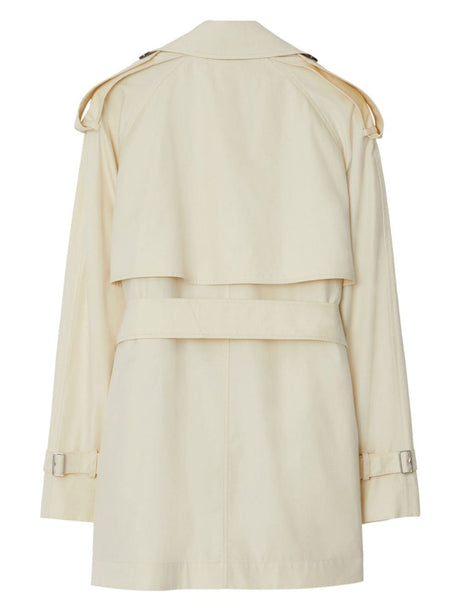 BURBERRY White Short Trench Jacket for Women