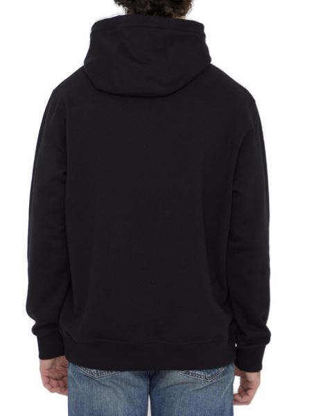 BURBERRY Men's Black Hooded Sweatshirt with Iconic Logo Print