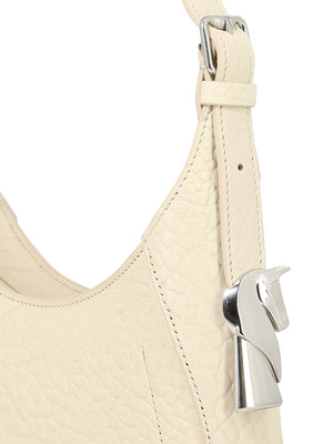 BURBERRY Small Chess White Leather Shoulder Bag with Adjustable Strap and Card Slot - SS24