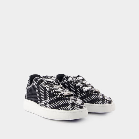 BURBERRY Black Box Knit Sneakers for Women