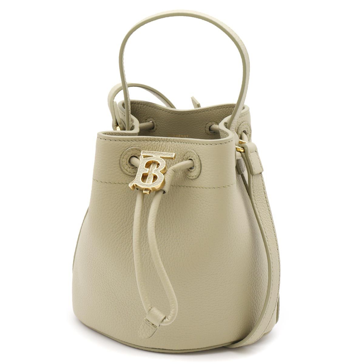 BURBERRY Mini Green Calf Leather Bucket Bag for Women SS24