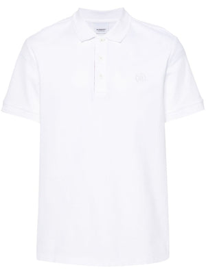 BURBERRY Men's White Cotton Polo Shirt for SS24