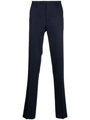 BOGLIOLI Men's Navy Blue Tailored Wool Trousers