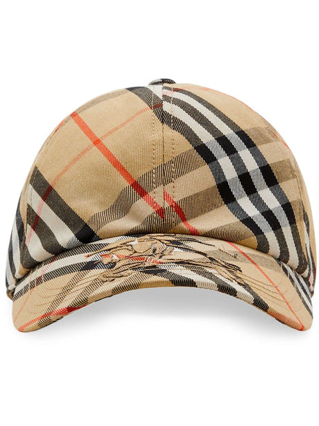 BURBERRY Men's Bias Check Ball Cap in Sand for SS24