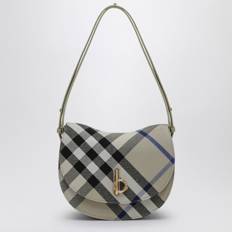 BURBERRY Medium Rocking Horse Crossbody Handbag in Lichen Check