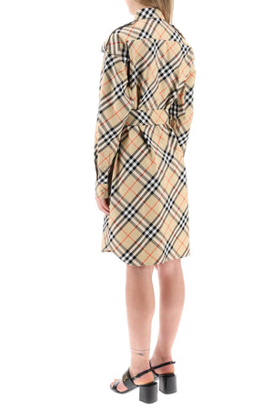 BURBERRY Chic Checkered Cotton Mini Vest Dress