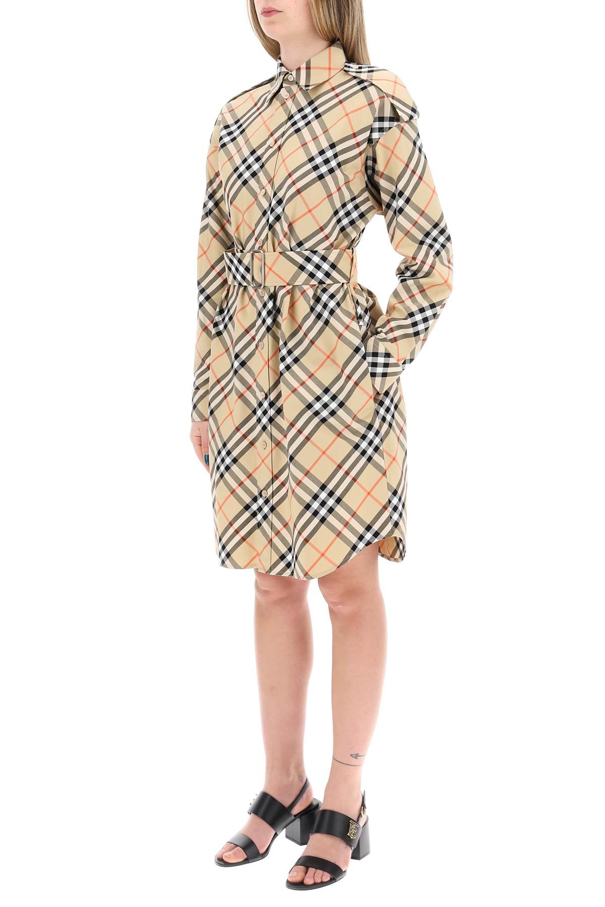 BURBERRY Chic Checkered Cotton Mini Vest Dress