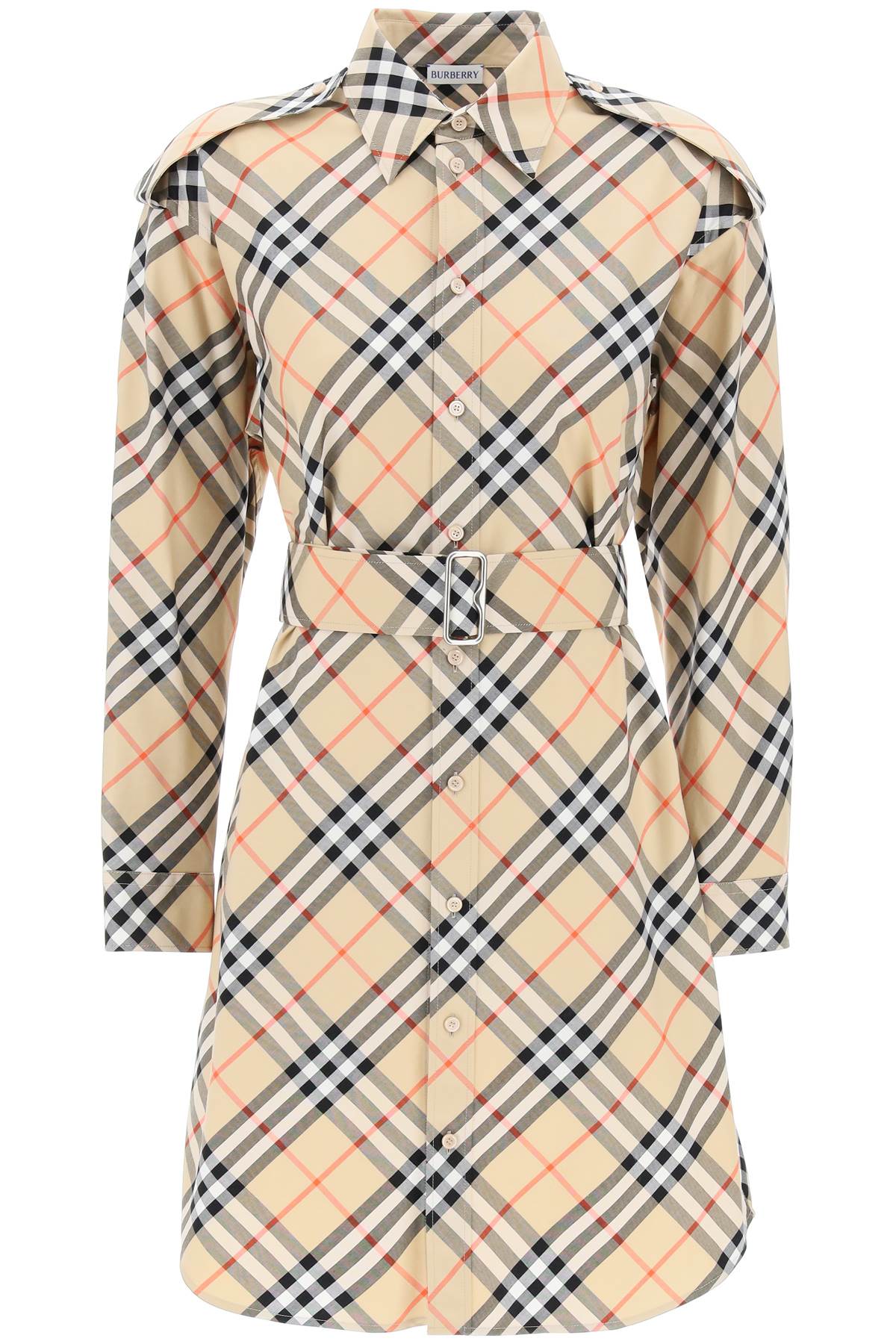 BURBERRY Chic Checkered Cotton Mini Vest Dress