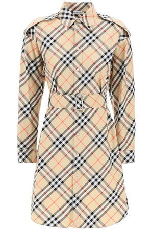 BURBERRY Chic Checkered Cotton Mini Vest Dress