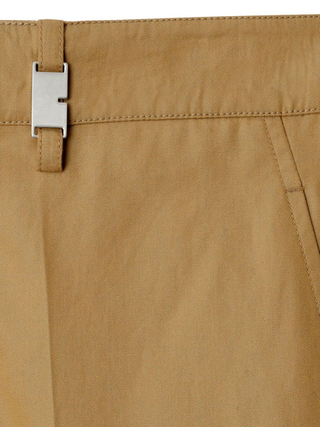 BURBERRY Men's Cotton Trousers in Camel Brown for SS24