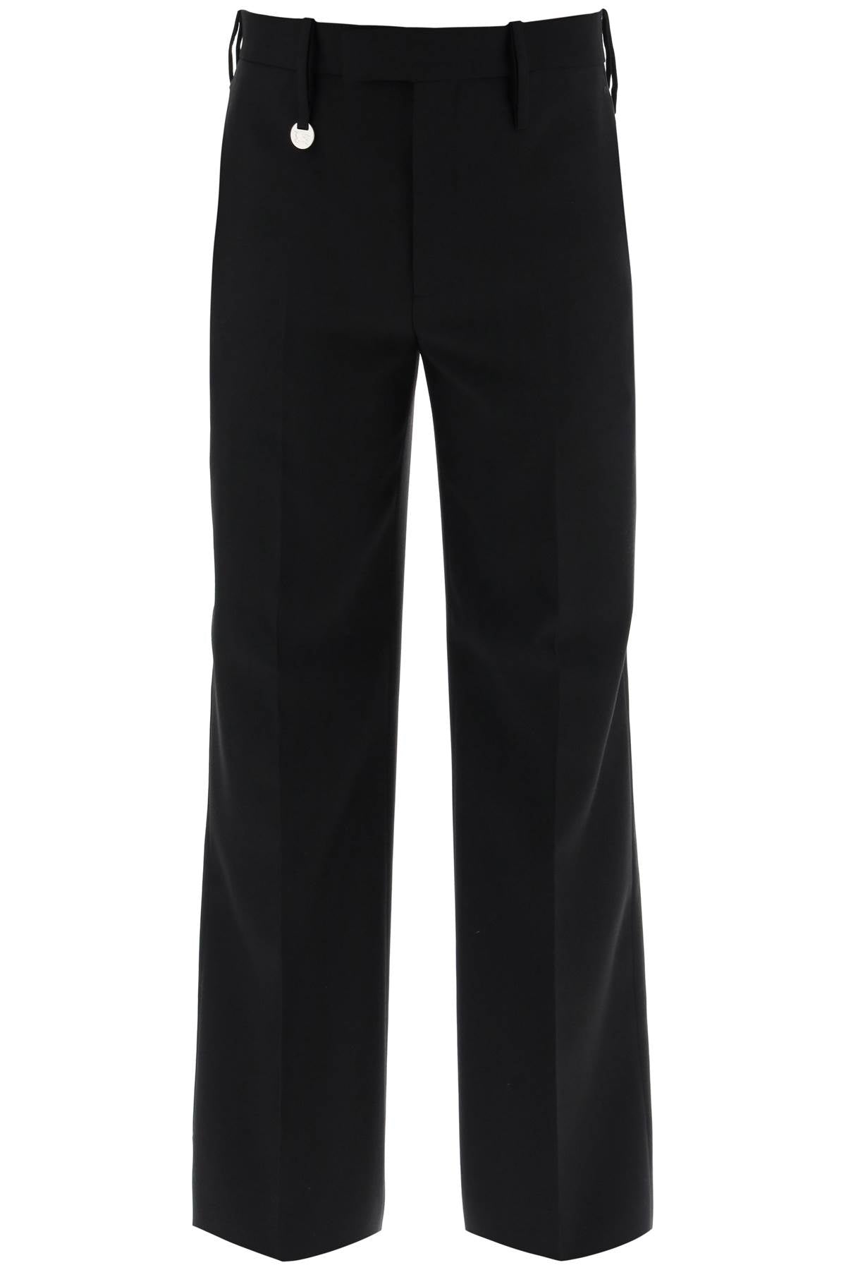 BURBERRY Men's Straight Leg Black Wool Trousers for SS24 Collection