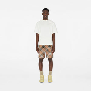 BURBERRY Beige Check Pattern Men's Swimming Costume