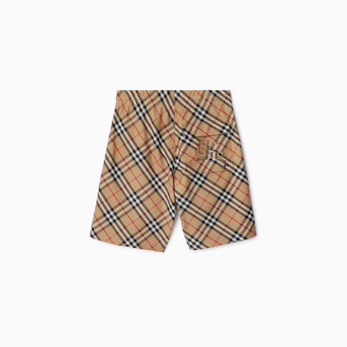 BURBERRY Beige Check Pattern Men's Swimming Costume