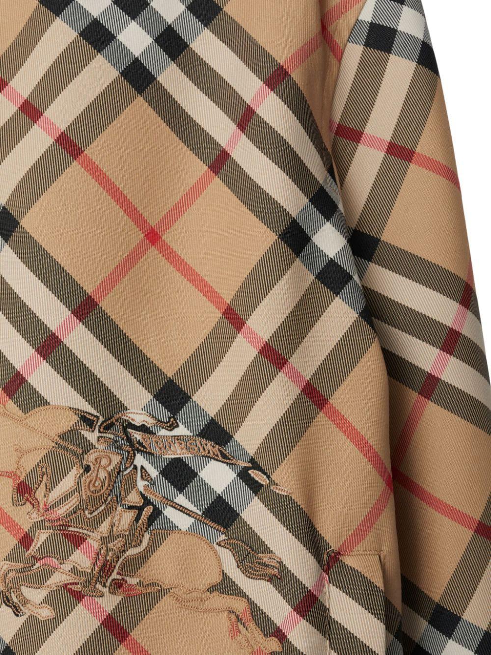 Áo khoác ngắn đôi mặt họa tiết Burberry