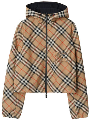 Reversible Cropped Jacket with Burberry Check Motif