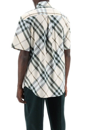 BURBERRY Classic Beige Check Short Sleeve Shirt with Pockets