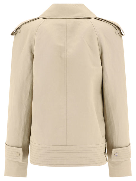 BURBERRY Tan Canvas Trench Jacket for Women