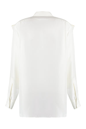 BURBERRY White Silk Grain-Coloured Shirt for Women