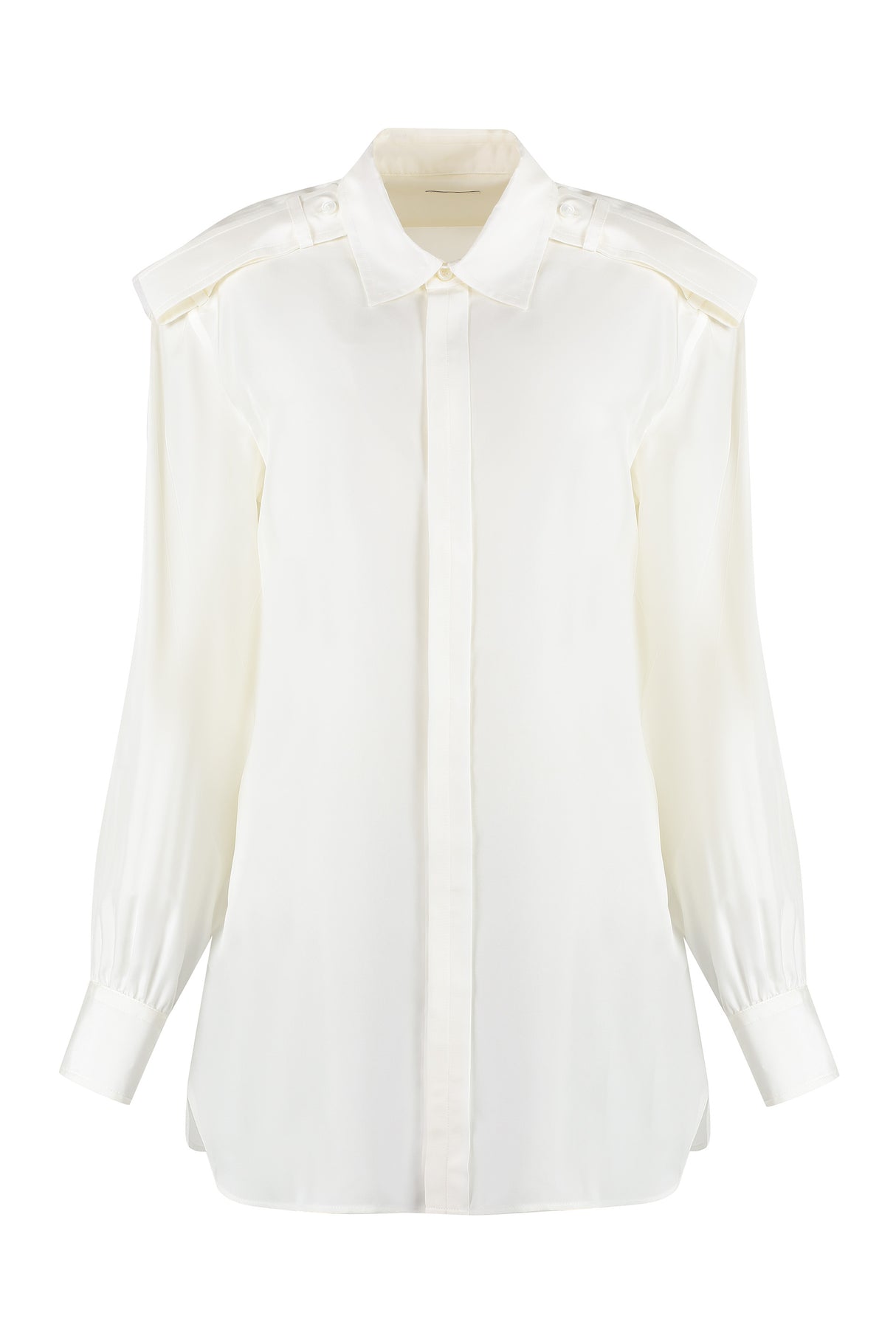 BURBERRY White Silk Grain-Coloured Shirt for Women