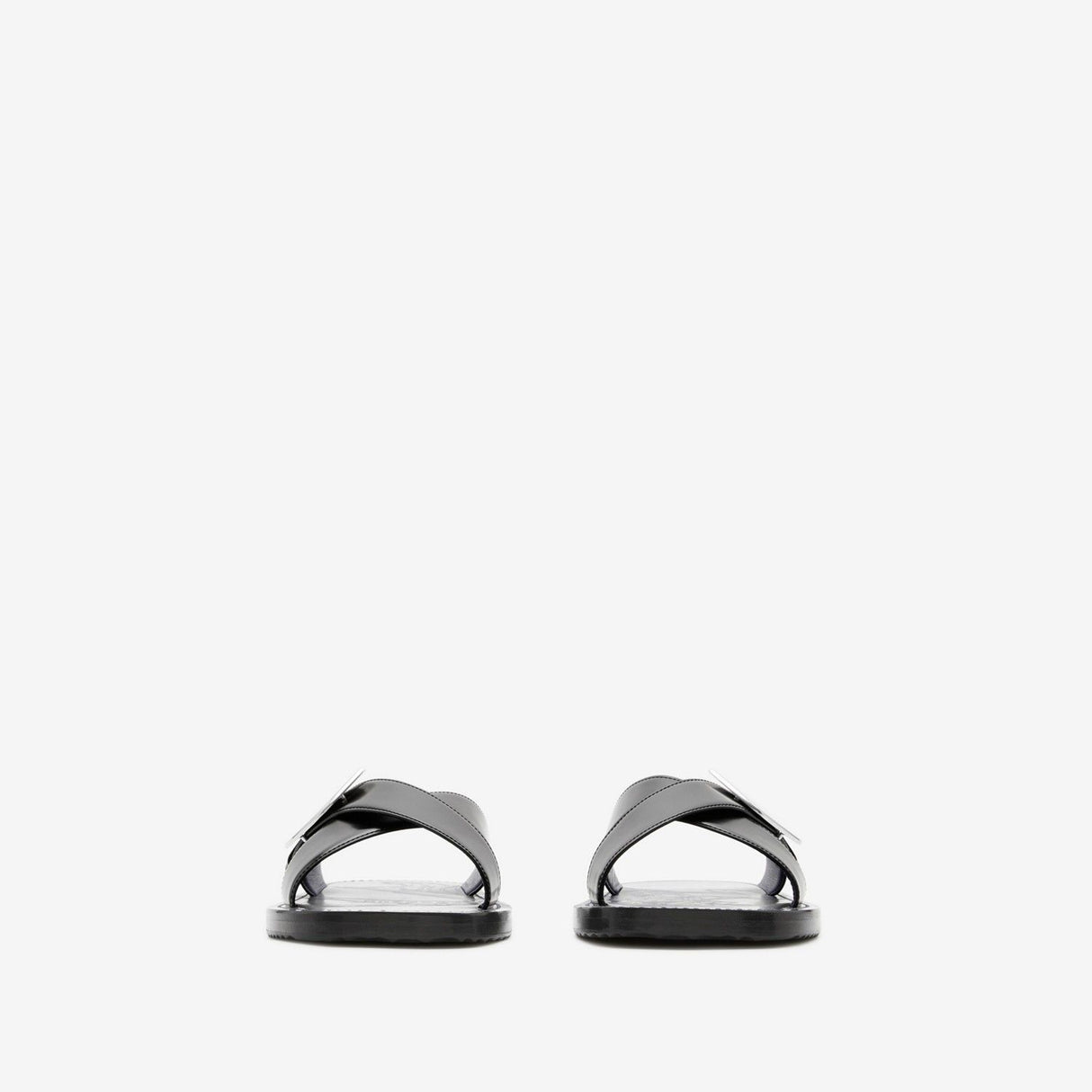 BURBERRY Black Shield Slip On Sandals for Men in SS24 Collection