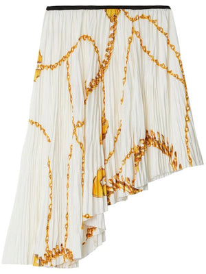 Chân váy nữ họa tiết khiên màu vàng trắng