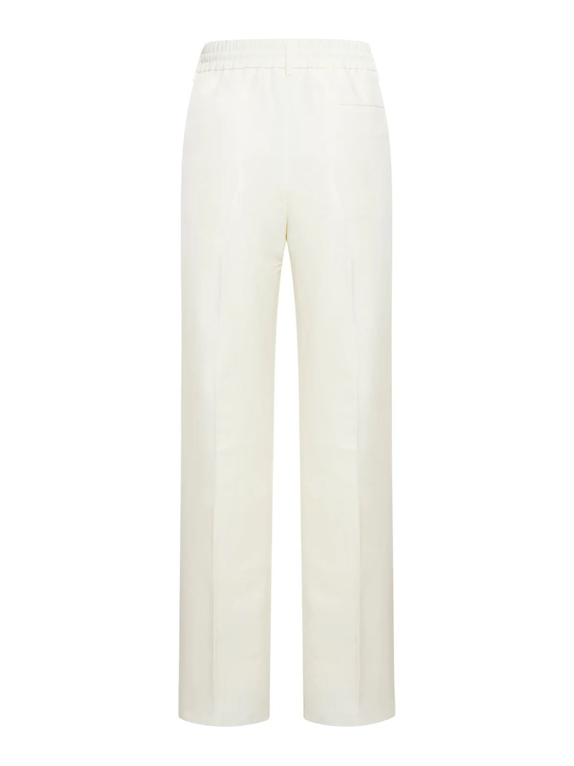 BURBERRY Beige Linen Pants with Ruffled Waist for Women