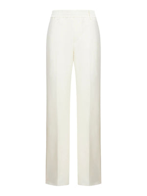 BURBERRY Beige Linen Pants with Ruffled Waist for Women