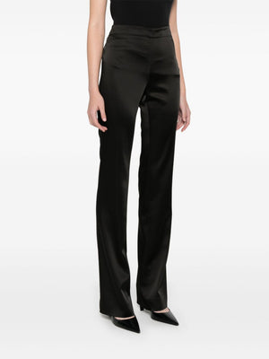 BALENCIAGA High Waist Fitted Satin Pants