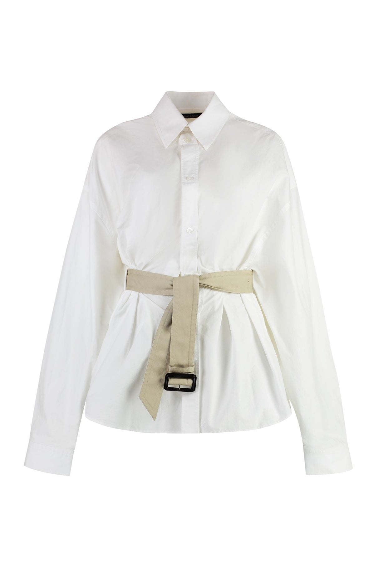 BALENCIAGA Cotton Shirt with Coordinated Waist Belt - Women's Size Options