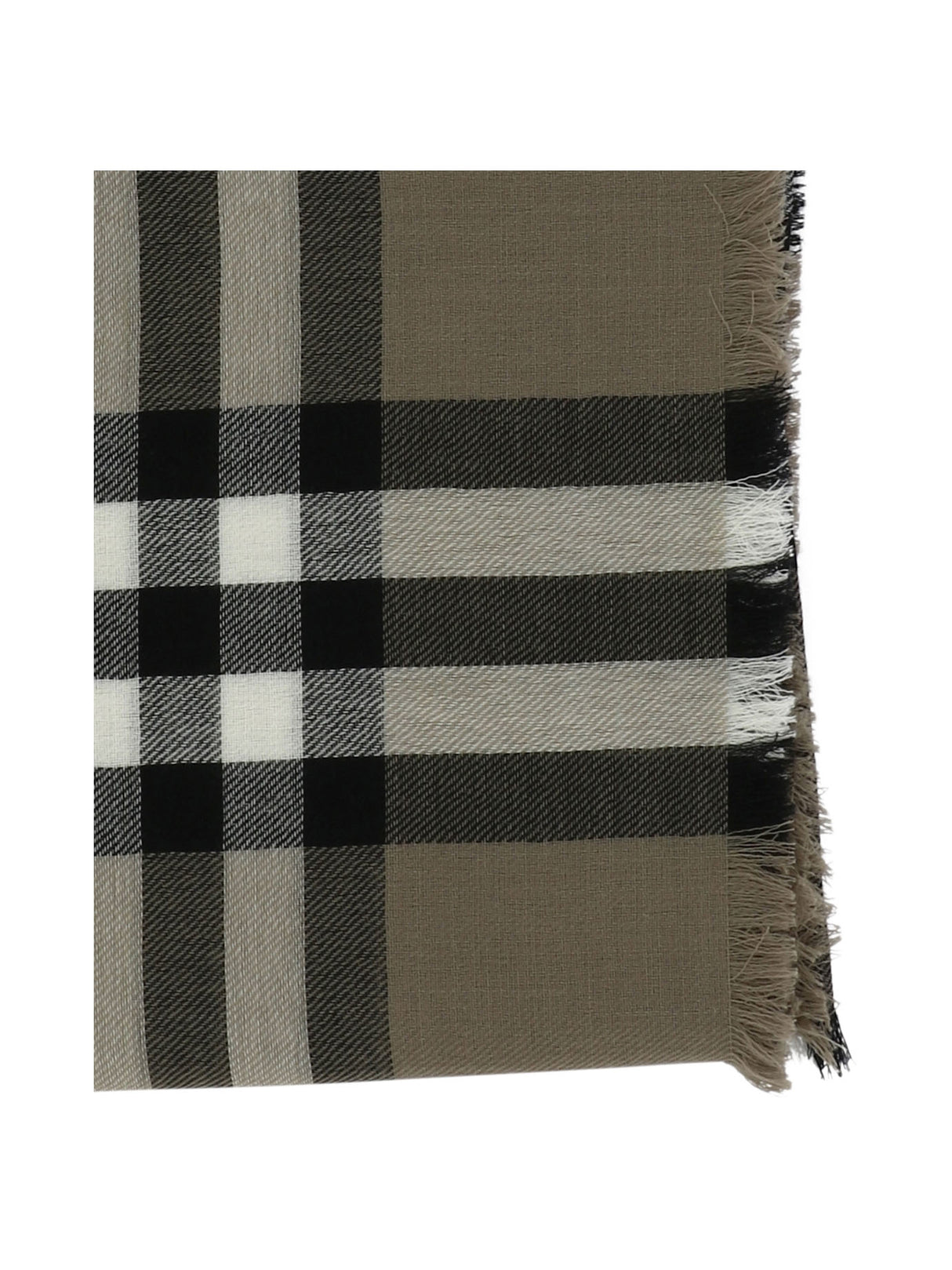BURBERRY Tan Checkered Wool Scarf for Women - Perfect for Year-Round Style