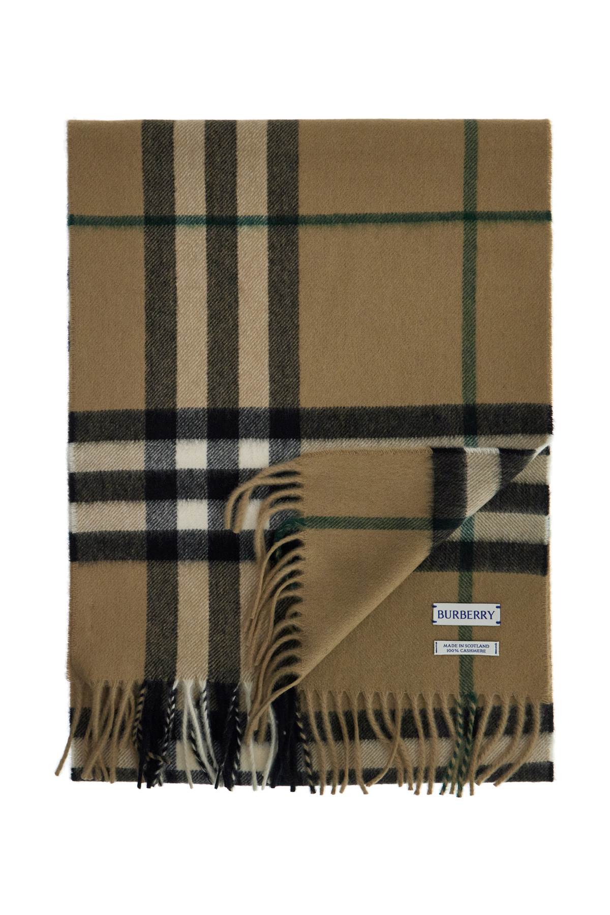 BURBERRY Giant Checkered Design Cashmere Scarf