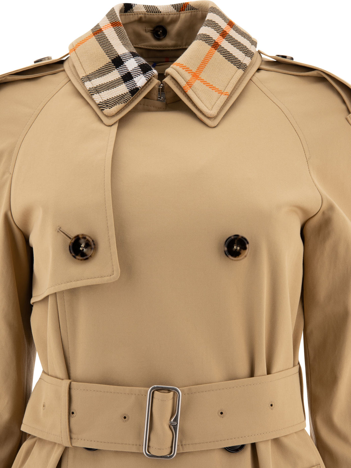 BURBERRY Classic Long Gabardine Trench Coat with Detachable Collar