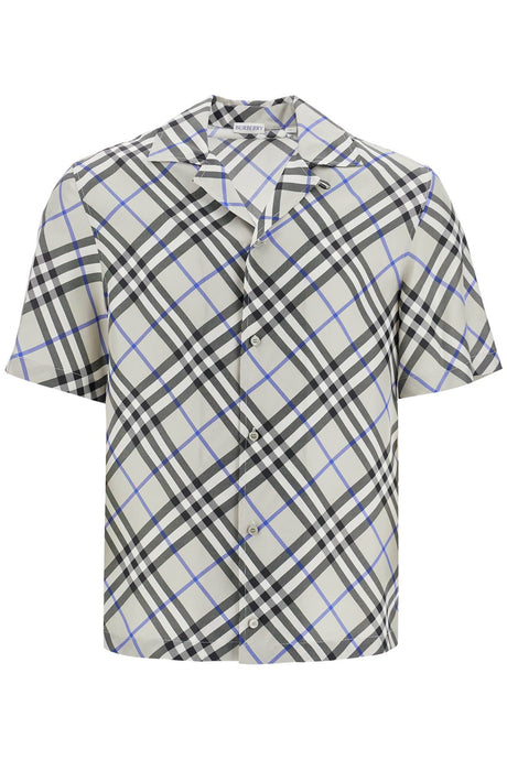 BURBERRY Oversized Short-Sleeve Silk Shirt