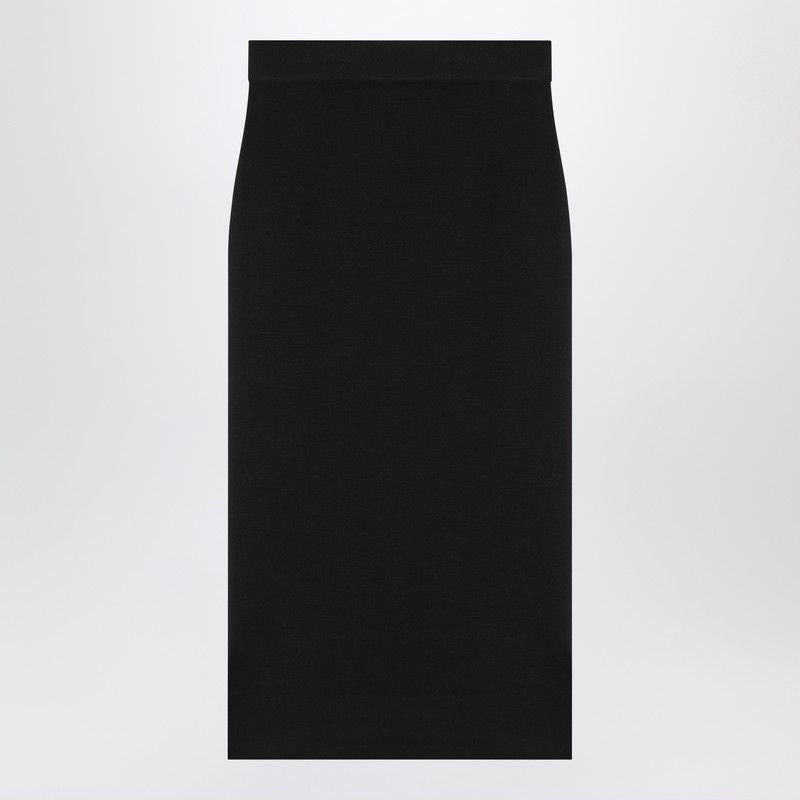 SAINT LAURENT High-Waisted Black Wool Pencil Midi Skirt