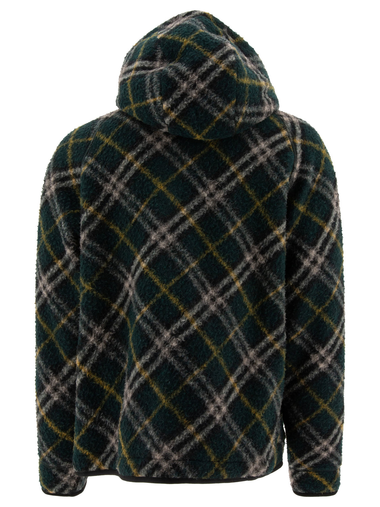 BURBERRY Classic Green Check Wool-Blend Jacket