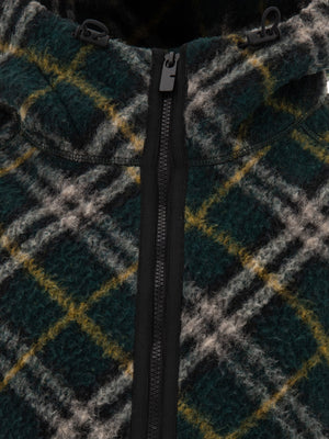 BURBERRY Classic Green Check Wool-Blend Jacket