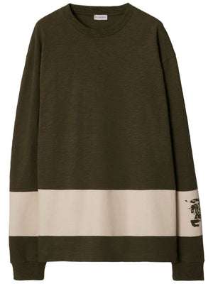 BURBERRY Equestrian-Inspired Oversize Long-Sleeved T-Shirt