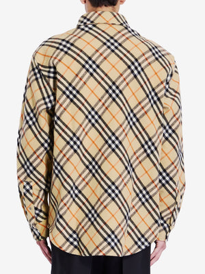 BURBERRY Classic Check Wool Flannel Shirt for Men