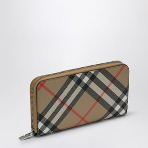 BURBERRY Mini Check Pattern Zipped Wallet