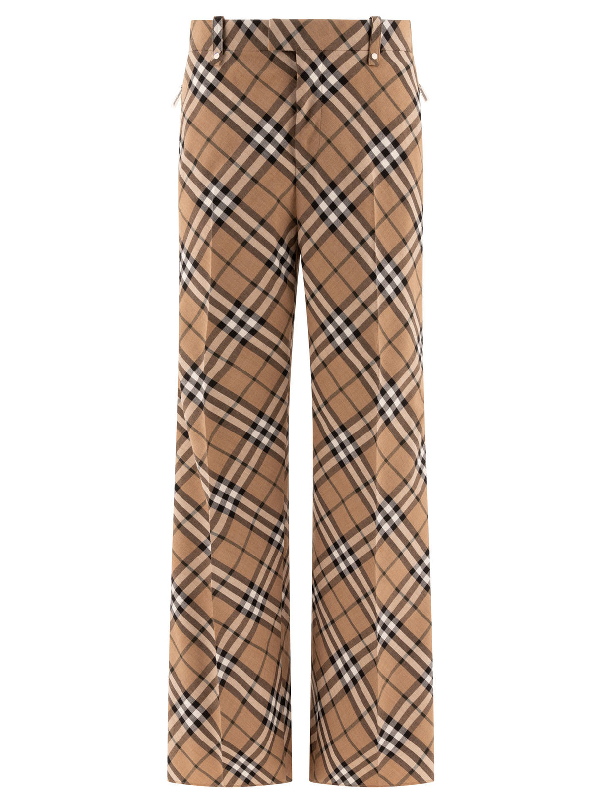 BURBERRY Tailored Wool Blend Trousers - Relaxed Fit, Mid Rise