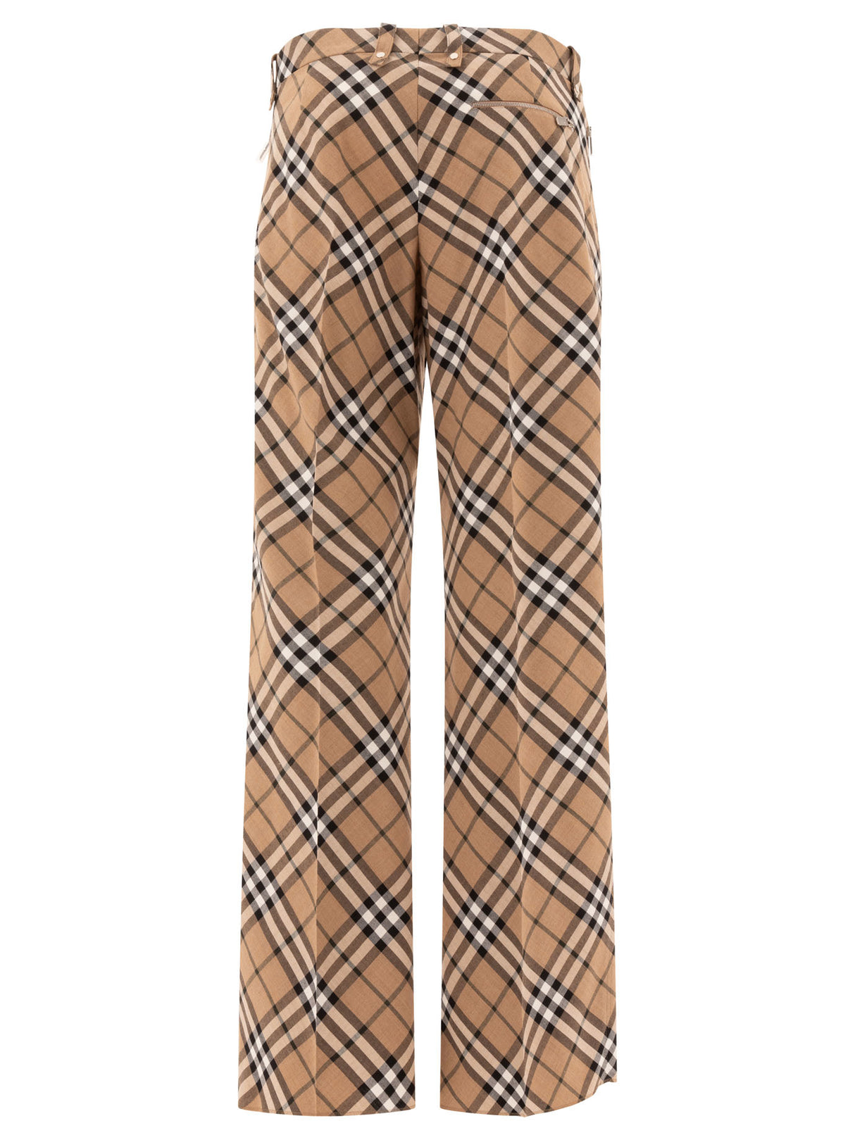 BURBERRY Tailored Wool Blend Trousers - Relaxed Fit, Mid Rise