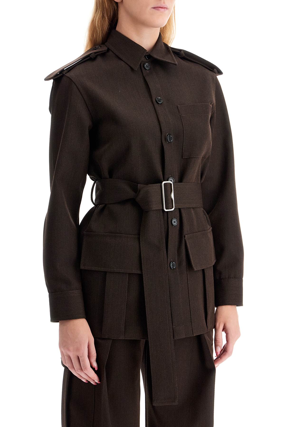 BURBERRY Elegant Wool Safari Jacket with Belt