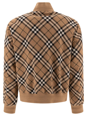 BURBERRY Classic Check Wool Blend Harrington Jacket - Regular Fit