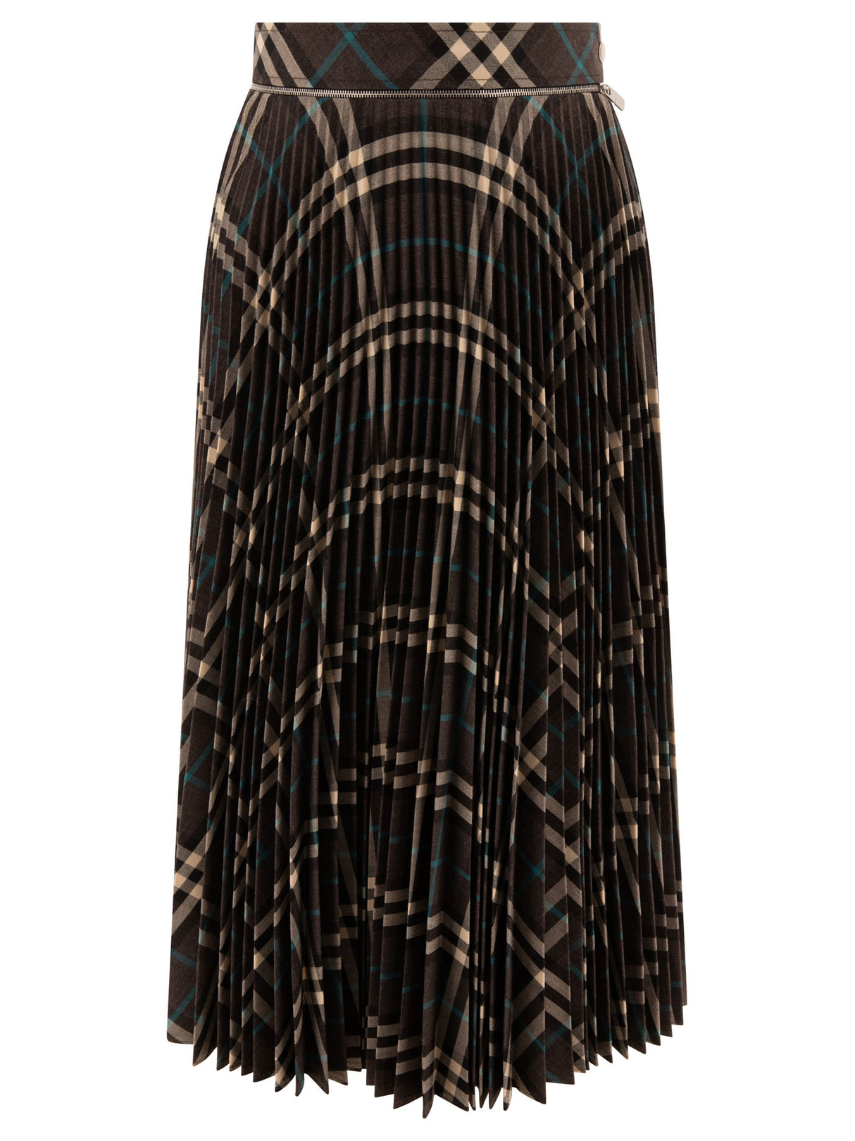 BURBERRY Classic Wool Blend Pleated Mini Skirt in Check