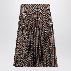 BURBERRY Pleated Check Pattern Skirt