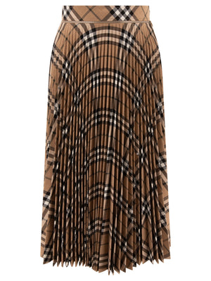 BURBERRY Classic Check Pleated Mini Skirt